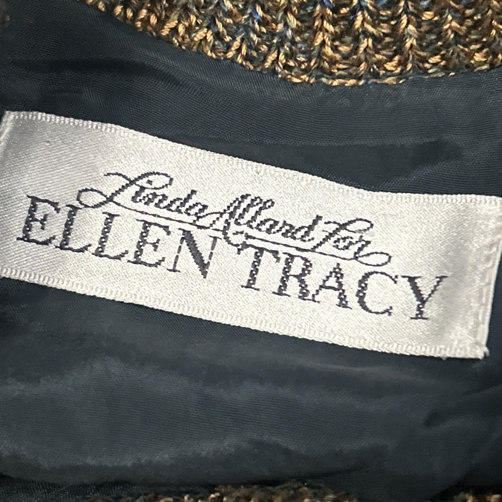 Vintage Linda Allard Ellen Tracy 90's Silk Brown Floral Bomber Jacket Neutral M - Picture 8 of 13